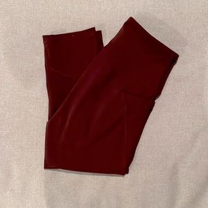 Maroon Elevate Leggings (crop length)